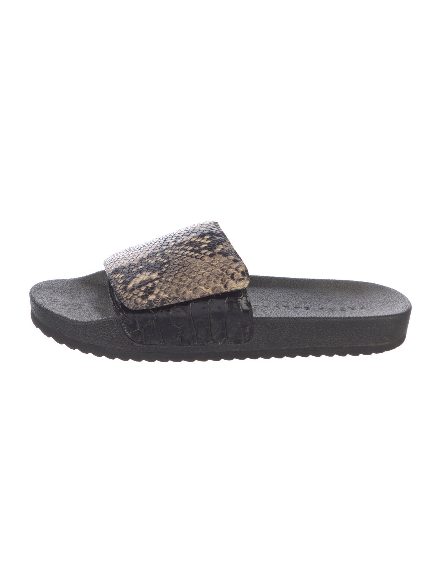 Freda Salvador Embossed Leather Animal Print Slides