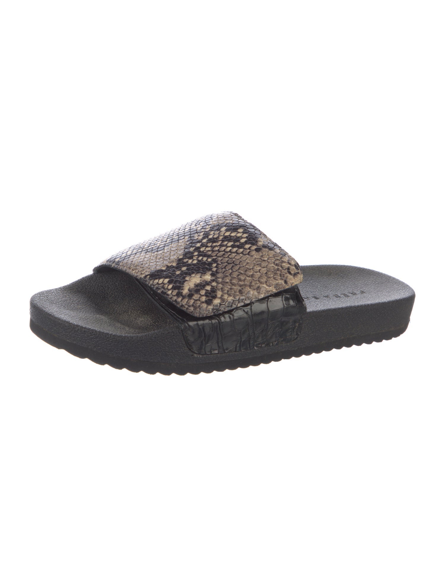 Freda Salvador Embossed Leather Animal Print Slides