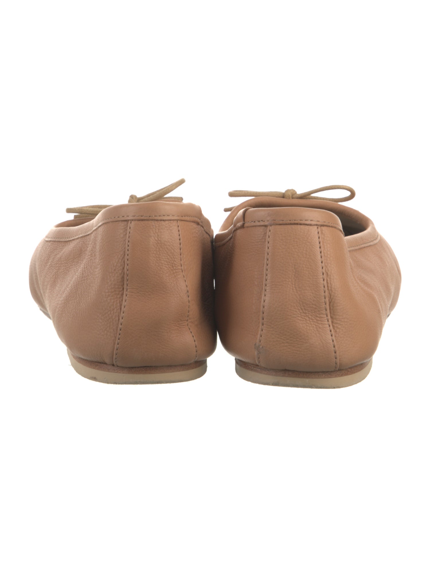 Freda Salvador Leather Bow Accents Ballet Flats