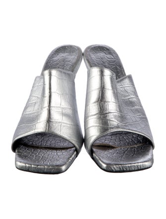 Freda Salvador Embossed Leather Mules