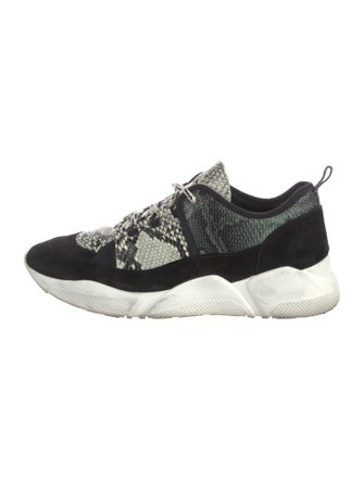 Freda Salvador Embossed Leather Animal Print Sneakers