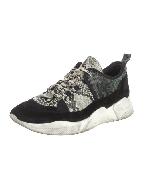 Freda Salvador Embossed Leather Animal Print Sneakers