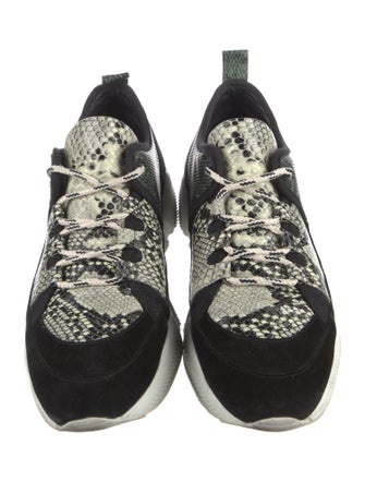 Freda Salvador Embossed Leather Animal Print Sneakers