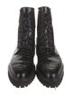 Freda Salvador Embossed Leather Animal Print Combat Boots