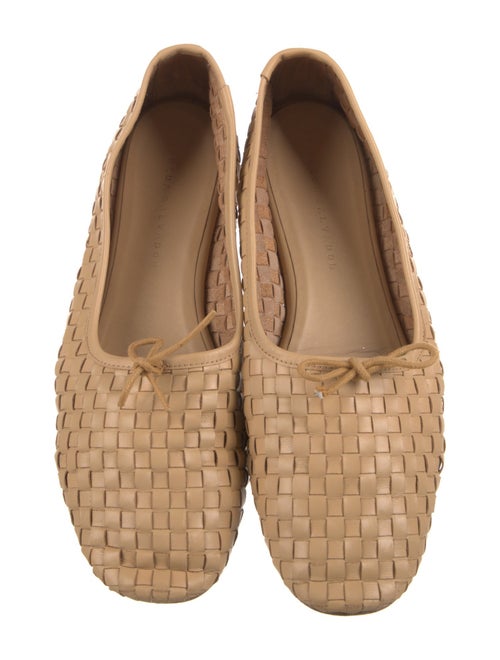 Freda Salvador Leather Bow Accents Ballet Flats