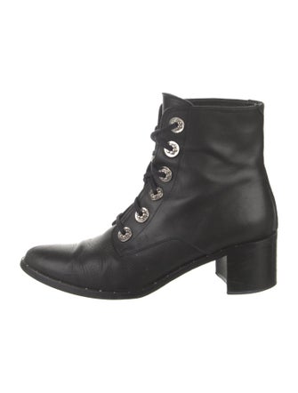 Freda Salvador Leather Studded Accents Combat Boots