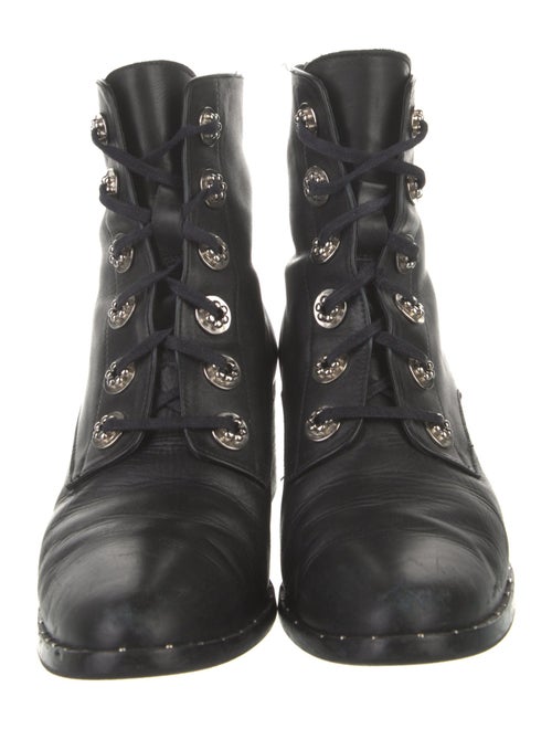 Freda Salvador Leather Studded Accents Combat Boots