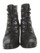 Freda Salvador Leather Studded Accents Combat Boots