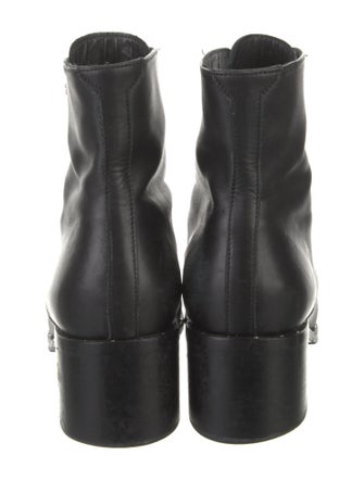 Freda Salvador Leather Studded Accents Combat Boots