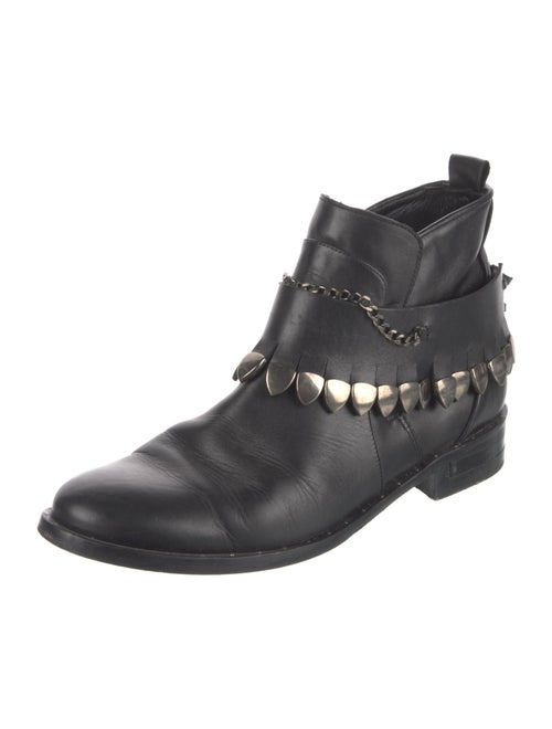 Freda Salvador Leather Chain-Link Accents Chelsea Boots