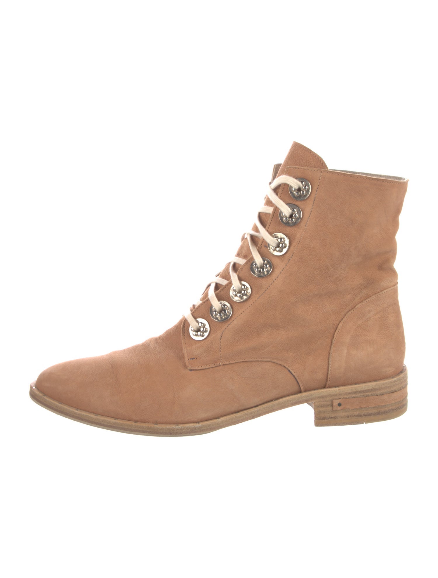 Freda Salvador Leather Studded Accents Combat Boots