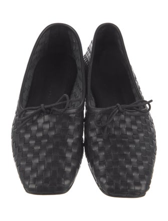 Freda Salvador Leather Bow Accents Ballet Flats