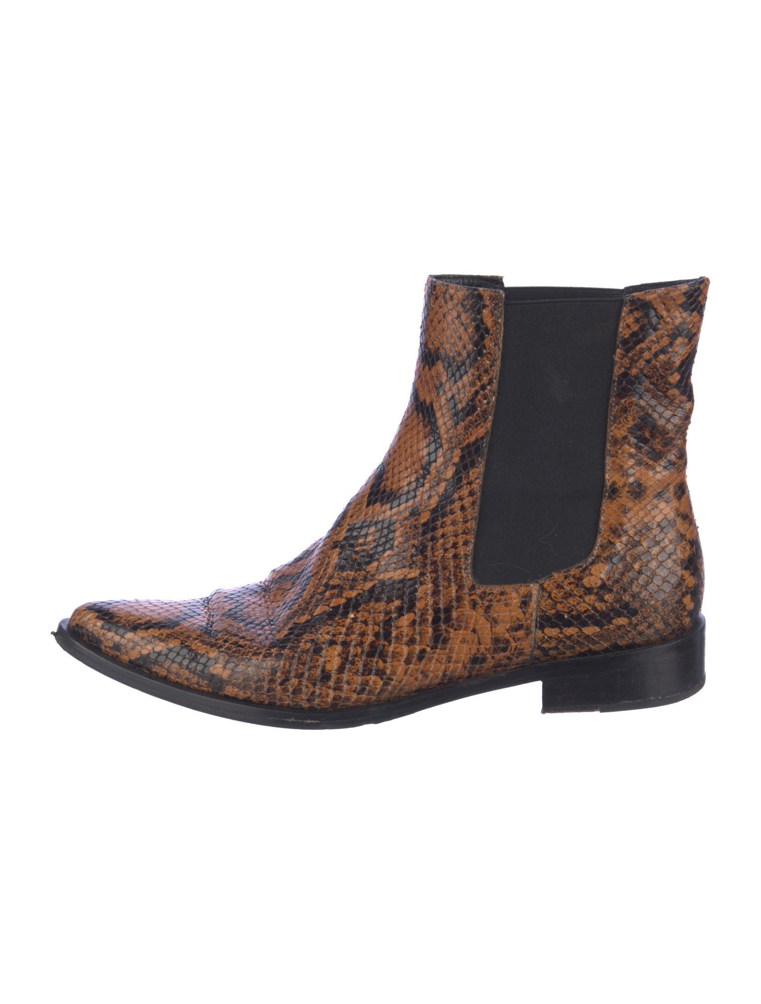Freda Salvador Snakeskin Animal Print Chelsea Boots