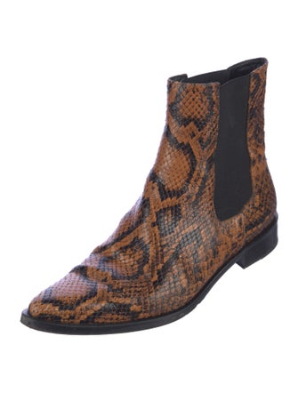 Freda Salvador Snakeskin Animal Print Chelsea Boots