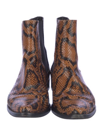 Freda Salvador Snakeskin Animal Print Chelsea Boots