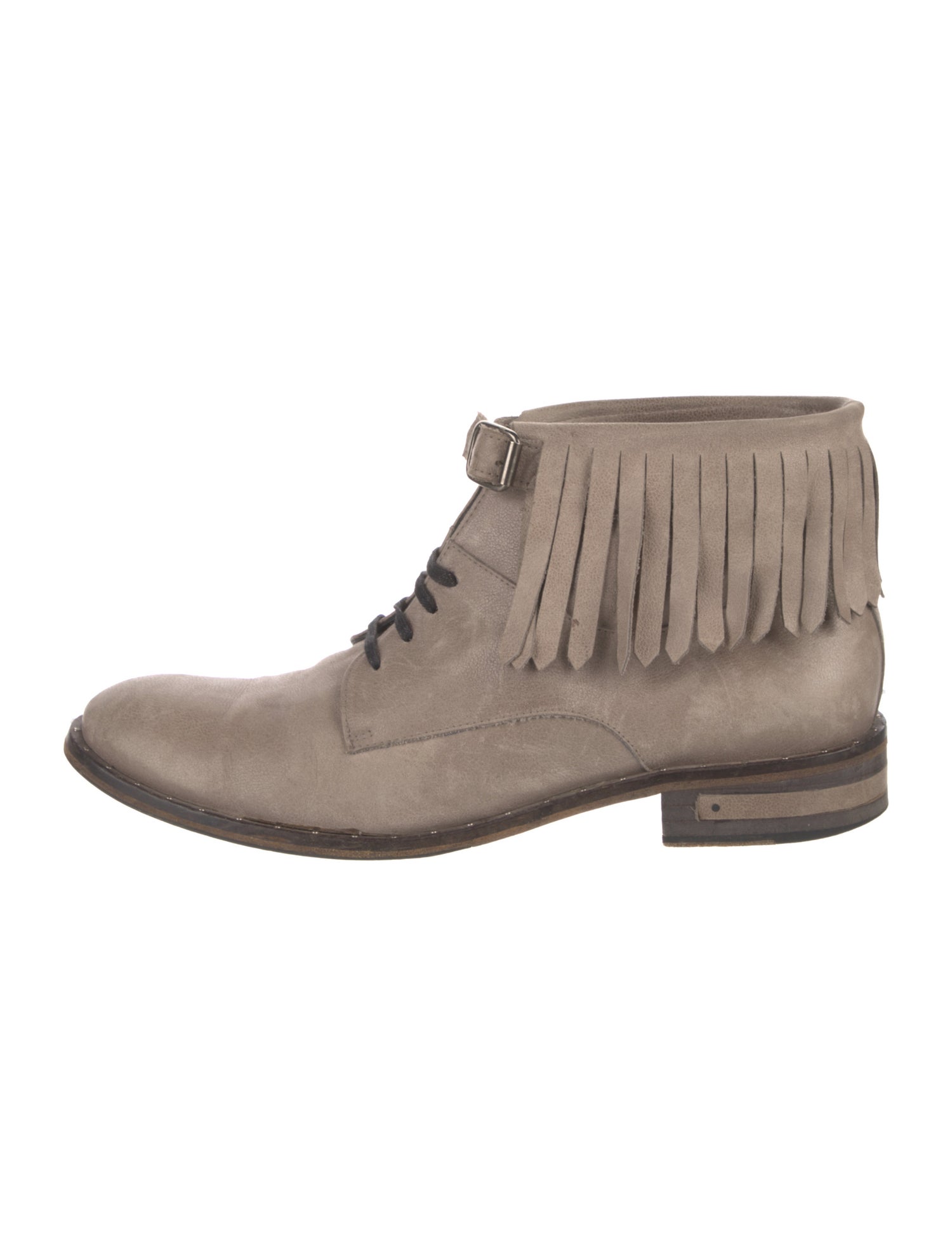 Freda Salvador Leather Striped Lace-Up Boots