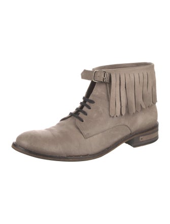 Freda Salvador Leather Striped Lace-Up Boots
