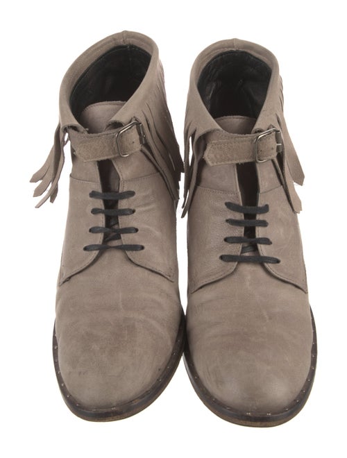 Freda Salvador Leather Striped Lace-Up Boots