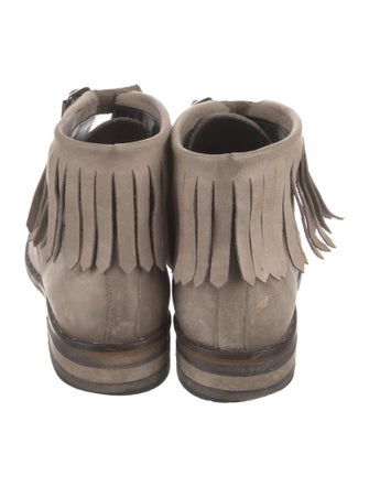 Freda Salvador Leather Striped Lace-Up Boots