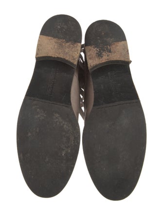 Freda Salvador Leather Striped Lace-Up Boots