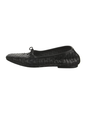 Freda Salvador Leather Bow Accents Ballet Flats
