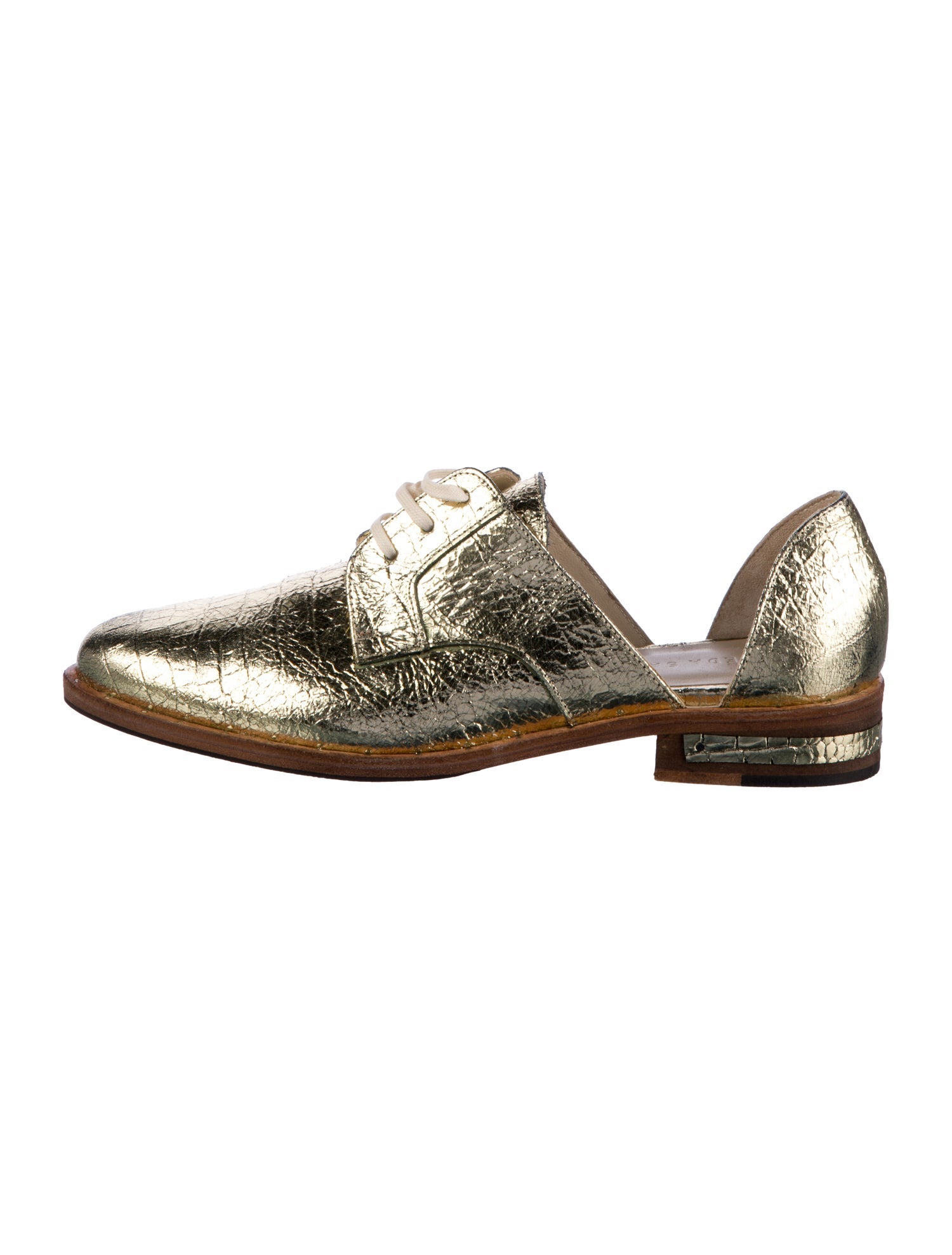 Freda Salvador Leather Glitter Accents D'Orsay Flats