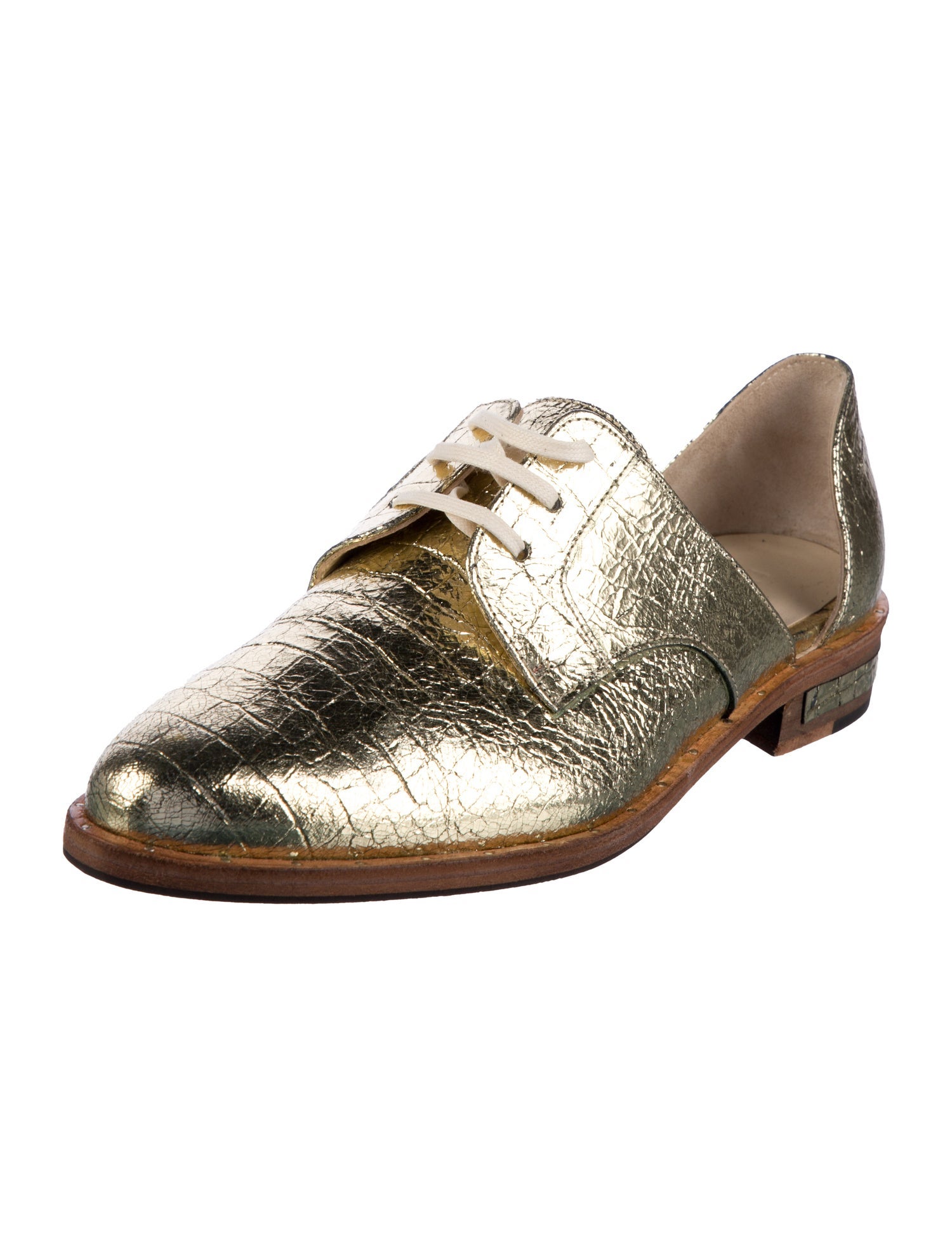 Freda Salvador Leather Glitter Accents D'Orsay Flats