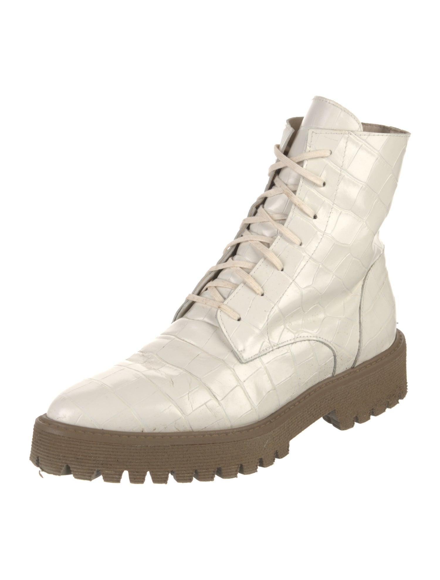 Freda Salvador Crocodile Combat Boots