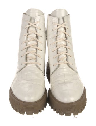 Freda Salvador Crocodile Combat Boots