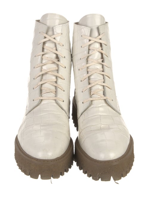 Freda Salvador Crocodile Combat Boots
