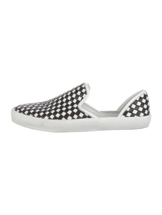 Freda Salvador Leather Plaid Print Sneakers