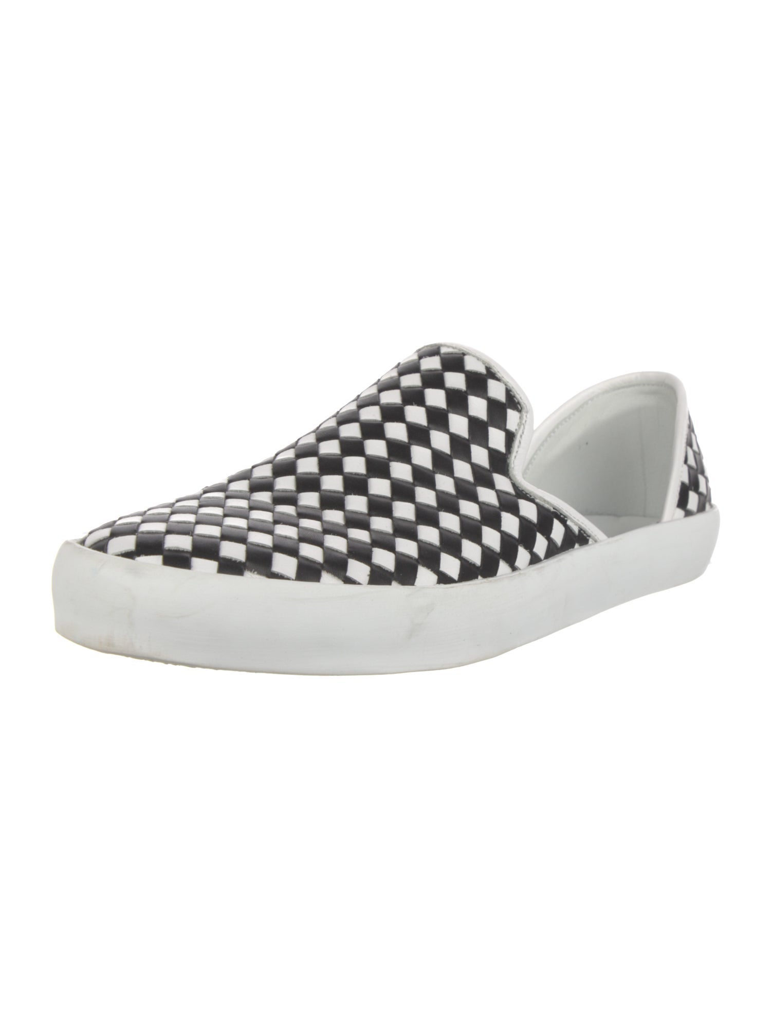 Freda Salvador Leather Plaid Print Sneakers