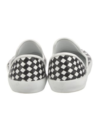 Freda Salvador Leather Plaid Print Sneakers