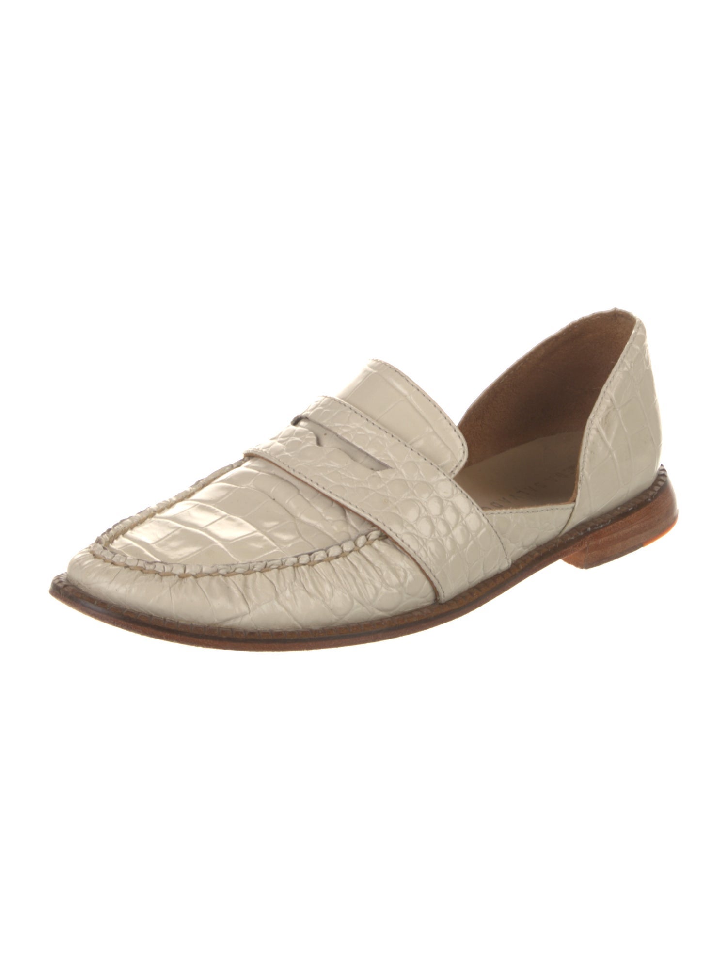 Freda Salvador Embossed Leather D'Orsay Flats