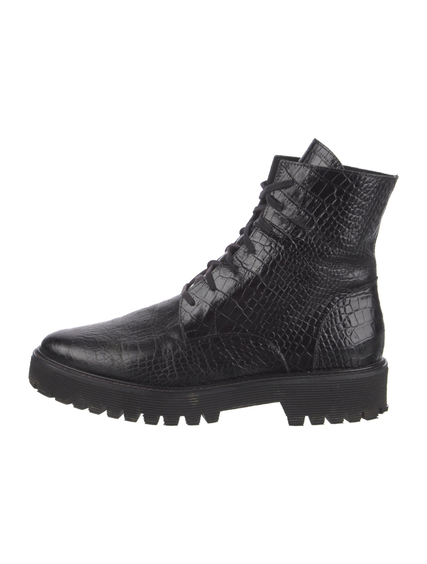 Freda Salvador Embossed Leather Combat Boots