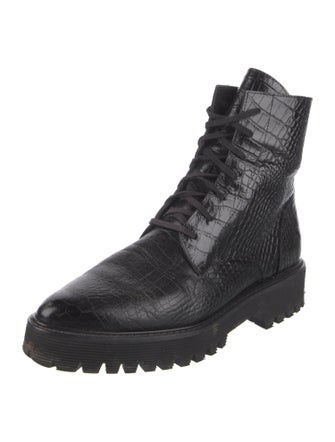 Freda Salvador Embossed Leather Combat Boots