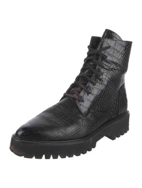 Freda Salvador Embossed Leather Combat Boots