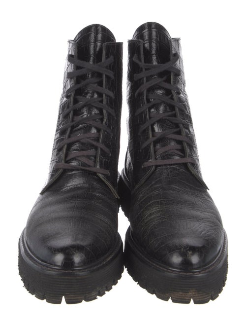 Freda Salvador Embossed Leather Combat Boots