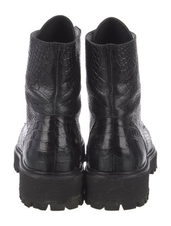Freda Salvador Embossed Leather Combat Boots
