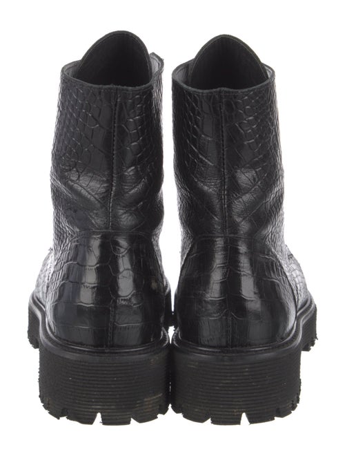 Freda Salvador Embossed Leather Combat Boots