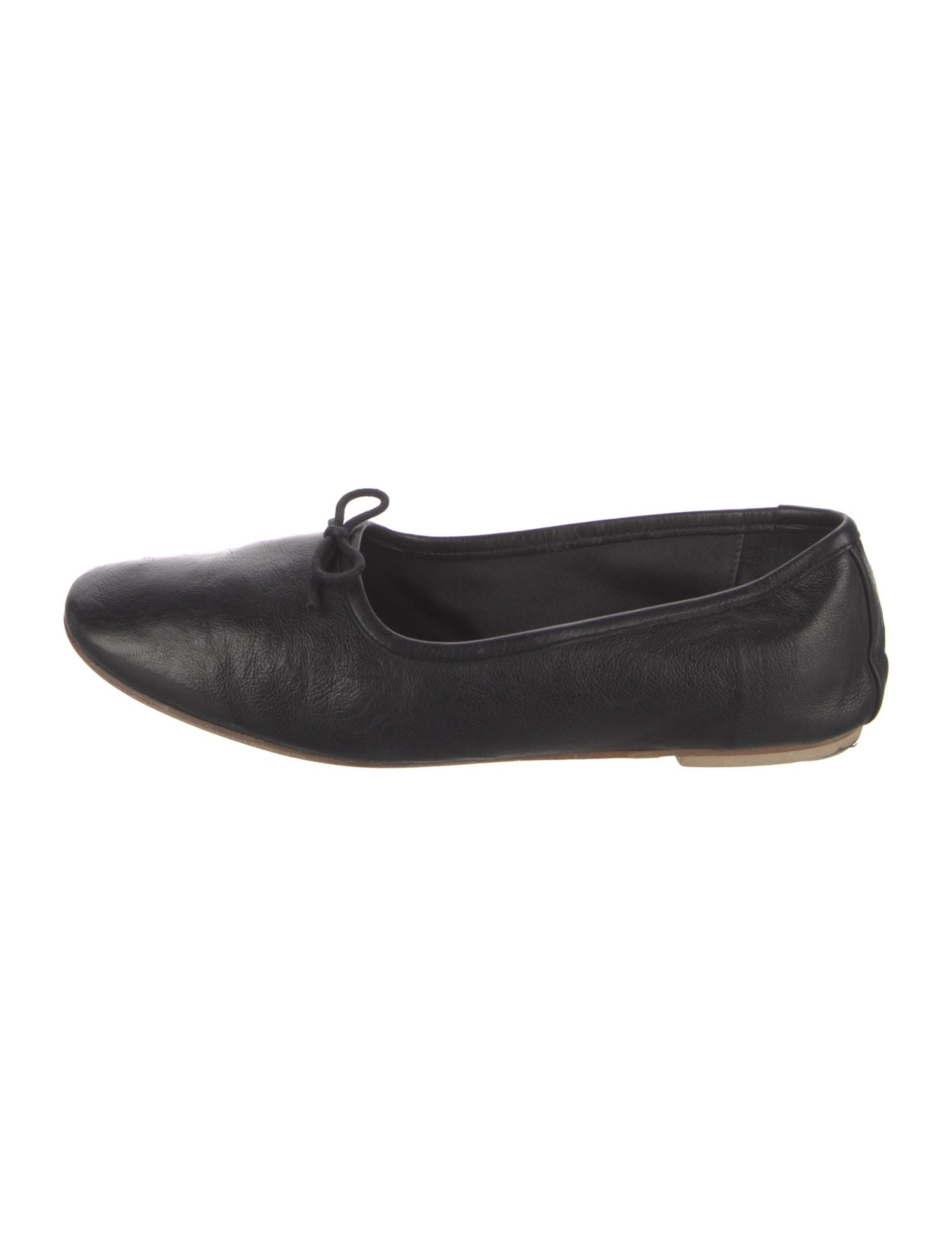 Freda Salvador Leather Bow Accents Ballet Flats