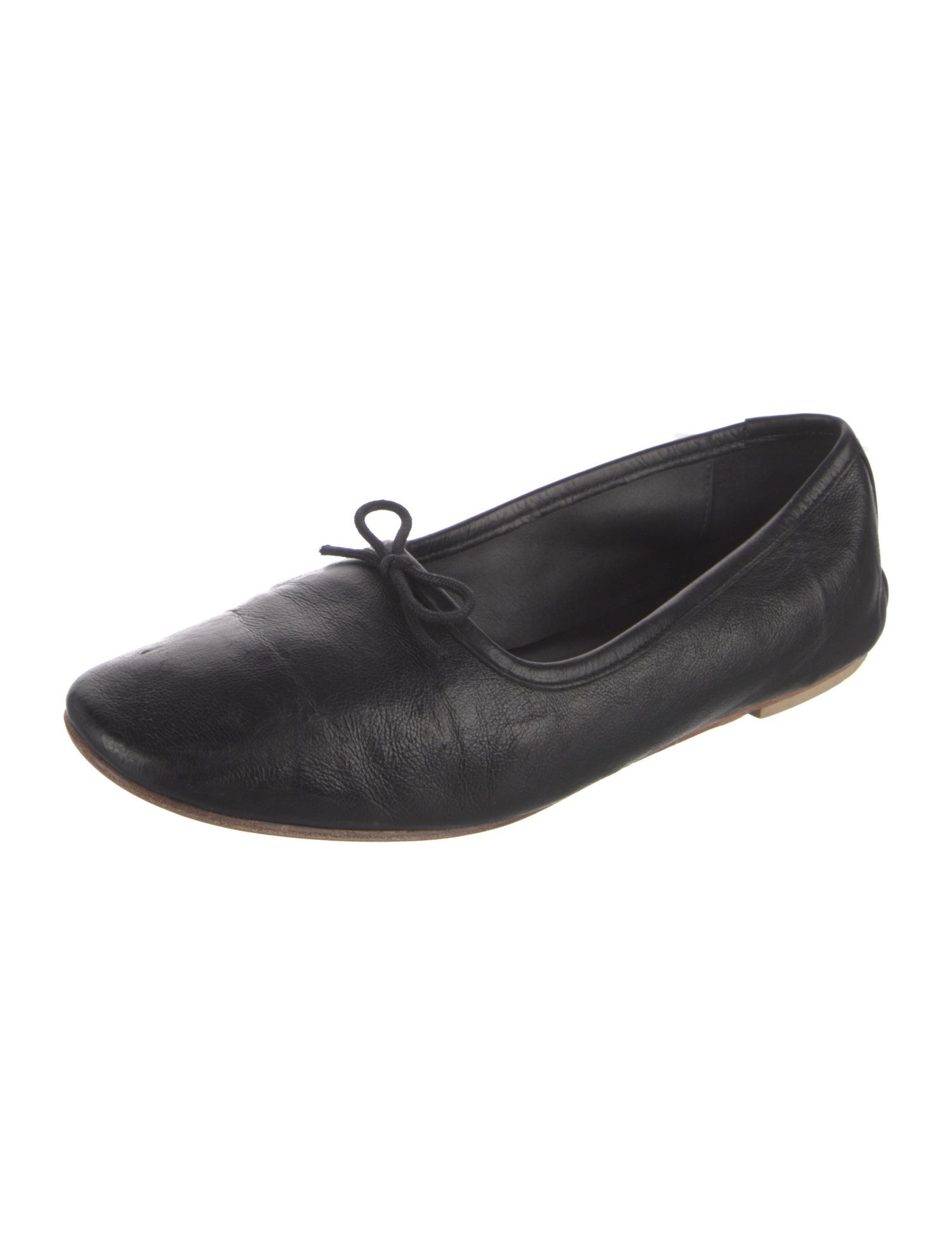 Freda Salvador Leather Bow Accents Ballet Flats