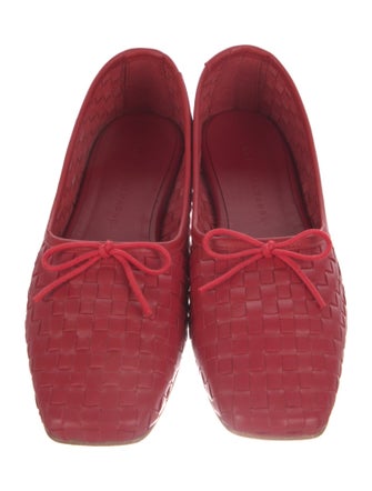 Freda Salvador Leather Bow Accents Ballet Flats