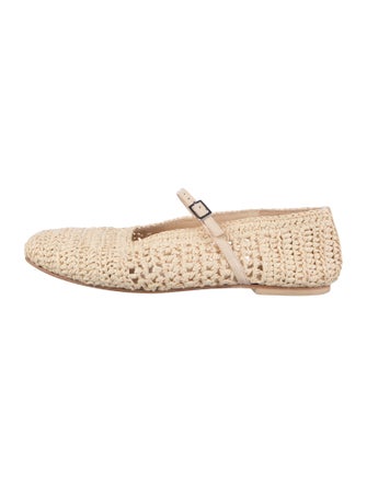 Freda Salvador Straw Mary Jane Flats