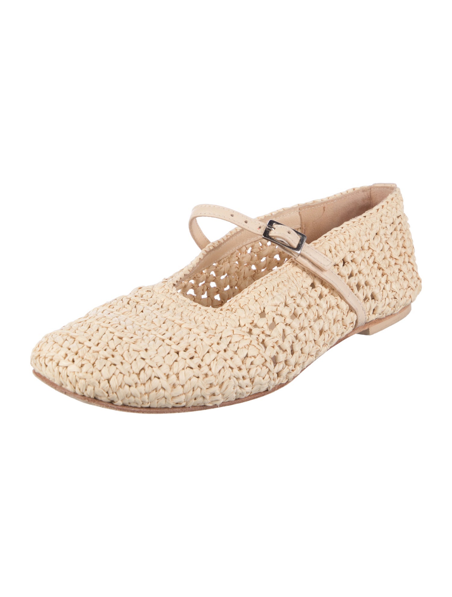 Freda Salvador Straw Mary Jane Flats