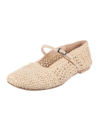 Freda Salvador Straw Mary Jane Flats