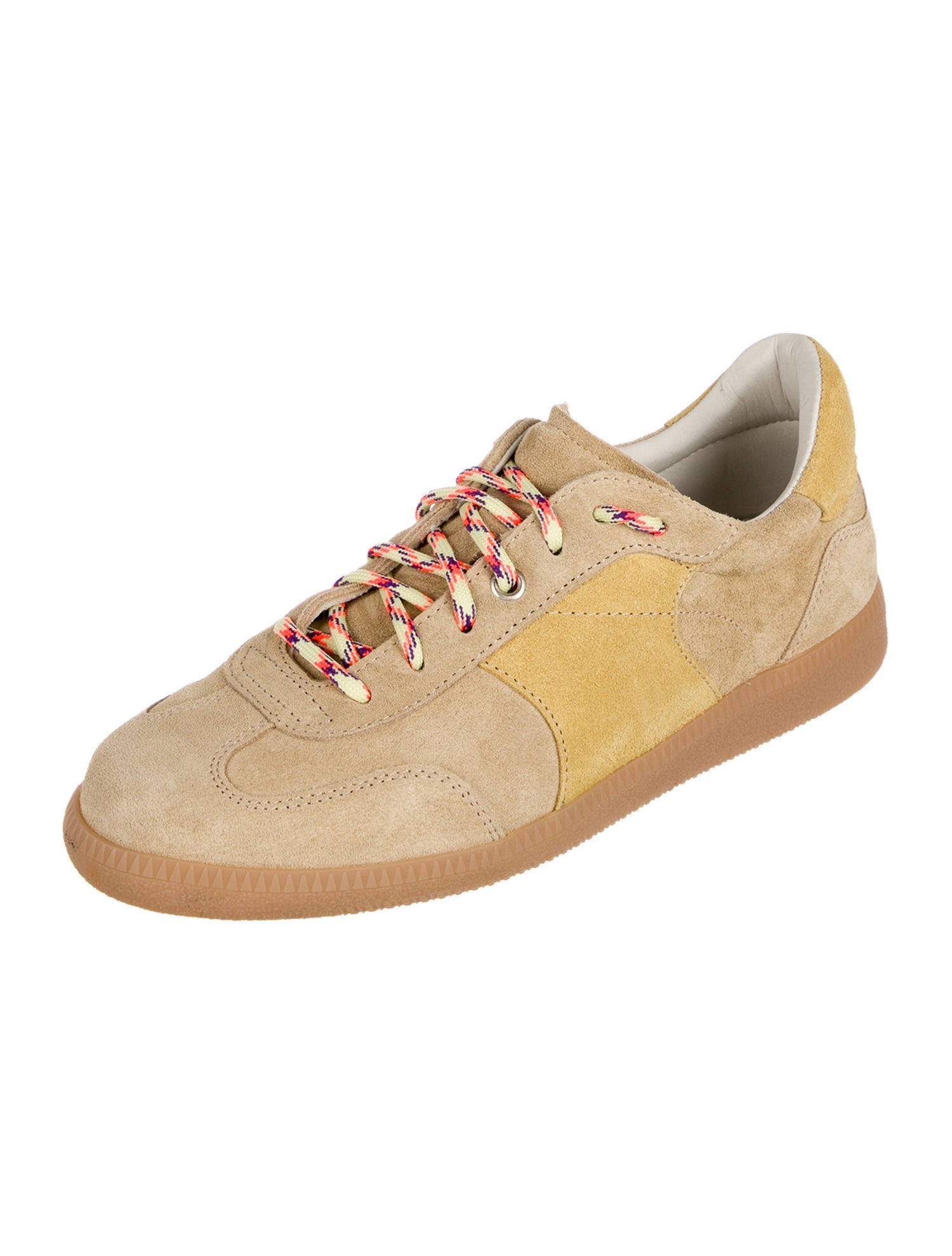 Freda Salvador Suede Colorblock Pattern Sneakers