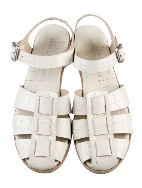 Freda Salvador Embossed Leather Slingback Flats