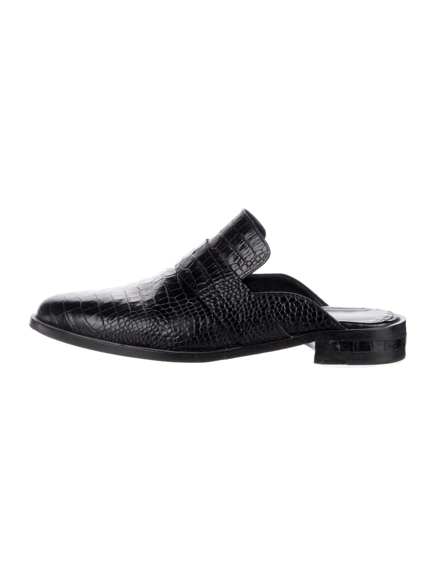 Freda Salvador Embossed Leather Animal Print Mules