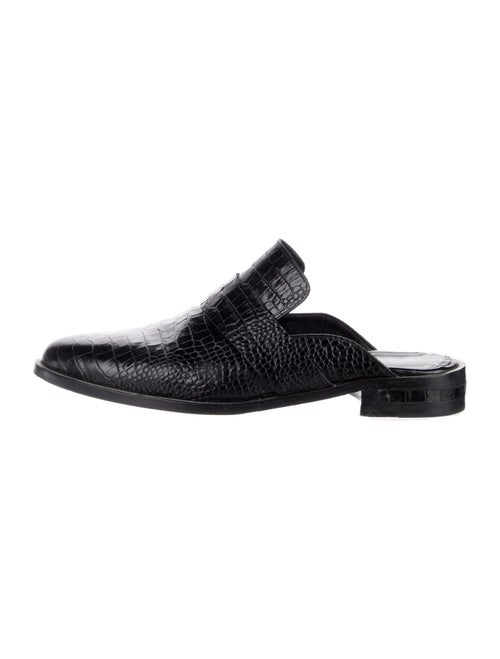 Freda Salvador Embossed Leather Animal Print Mules